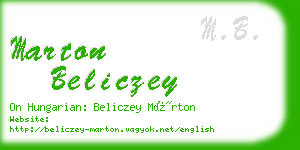 marton beliczey business card